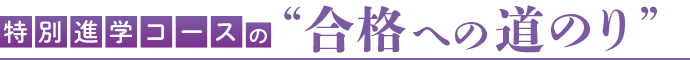 特別進学コースの“合格への道のり”