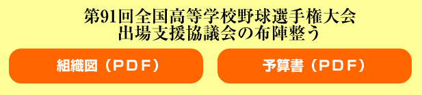 第91回全国高等学校野球選手権大会
出場支援協議会の布陣整う